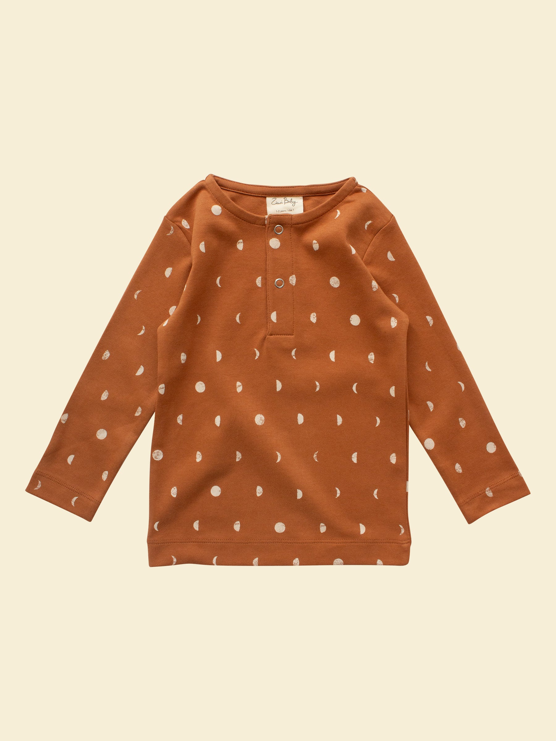Long-sleeve Tee in Moon (Terracotta)