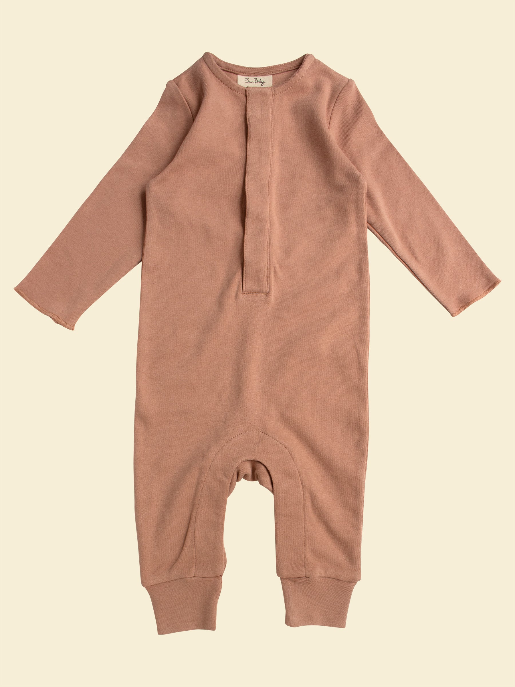Organic Cotton Baby All-in-one Sleepsuit | Clay