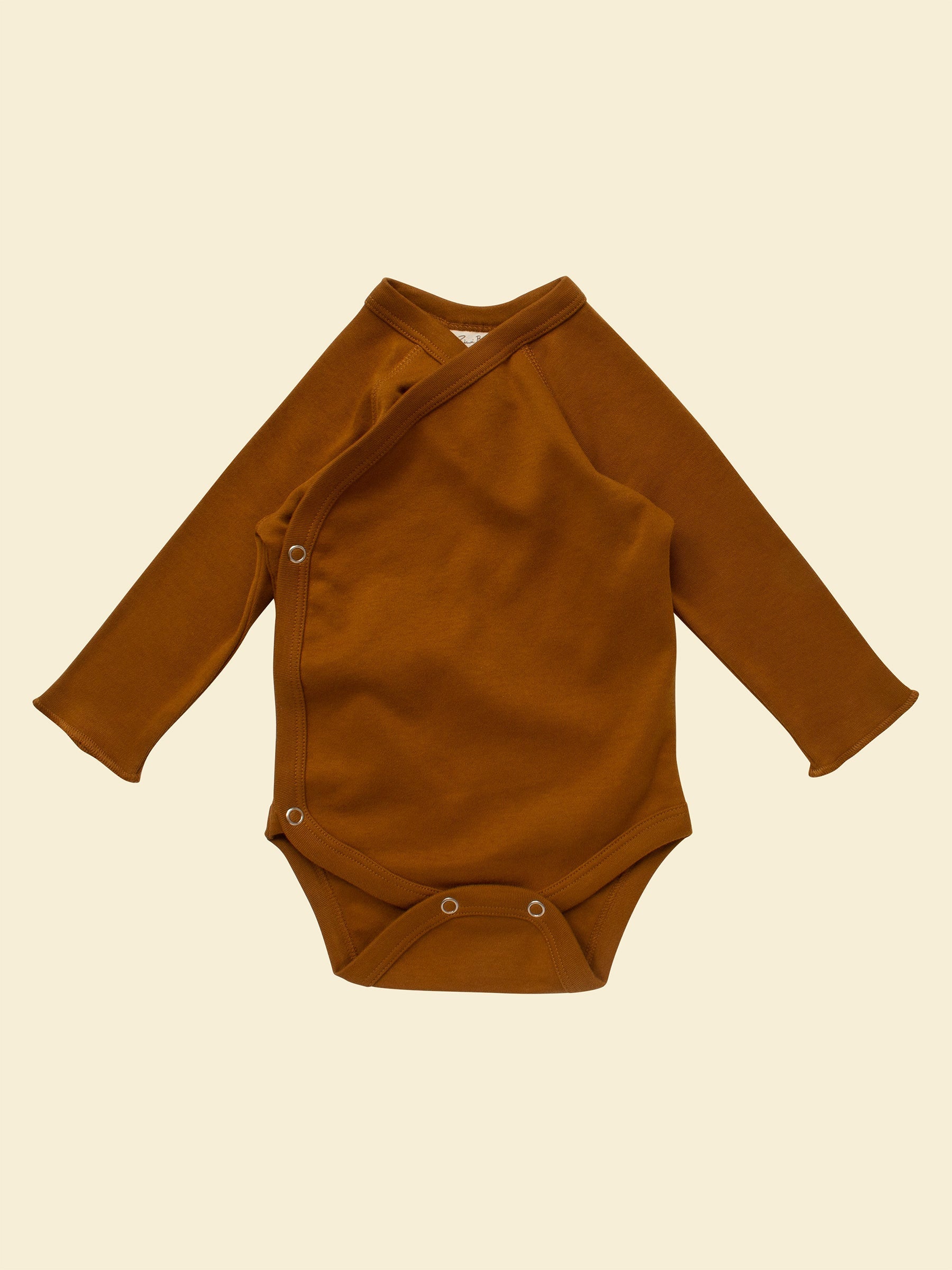 Organic Cotton Baby Kimono (Wrap) Bodysuit | Ochre