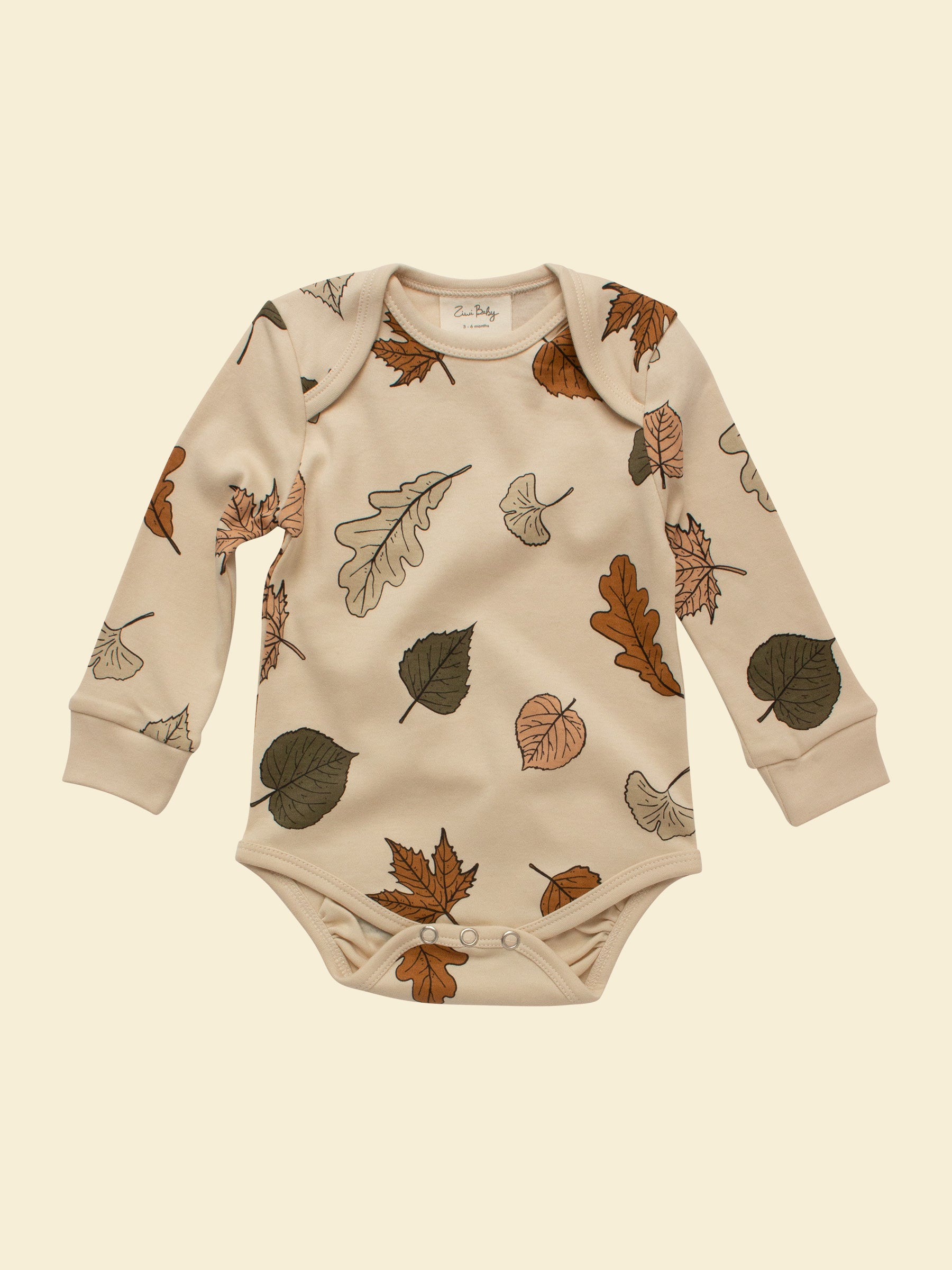 Organic Cotton Baby Long-sleeve Bodysuit | Autumn Leaf