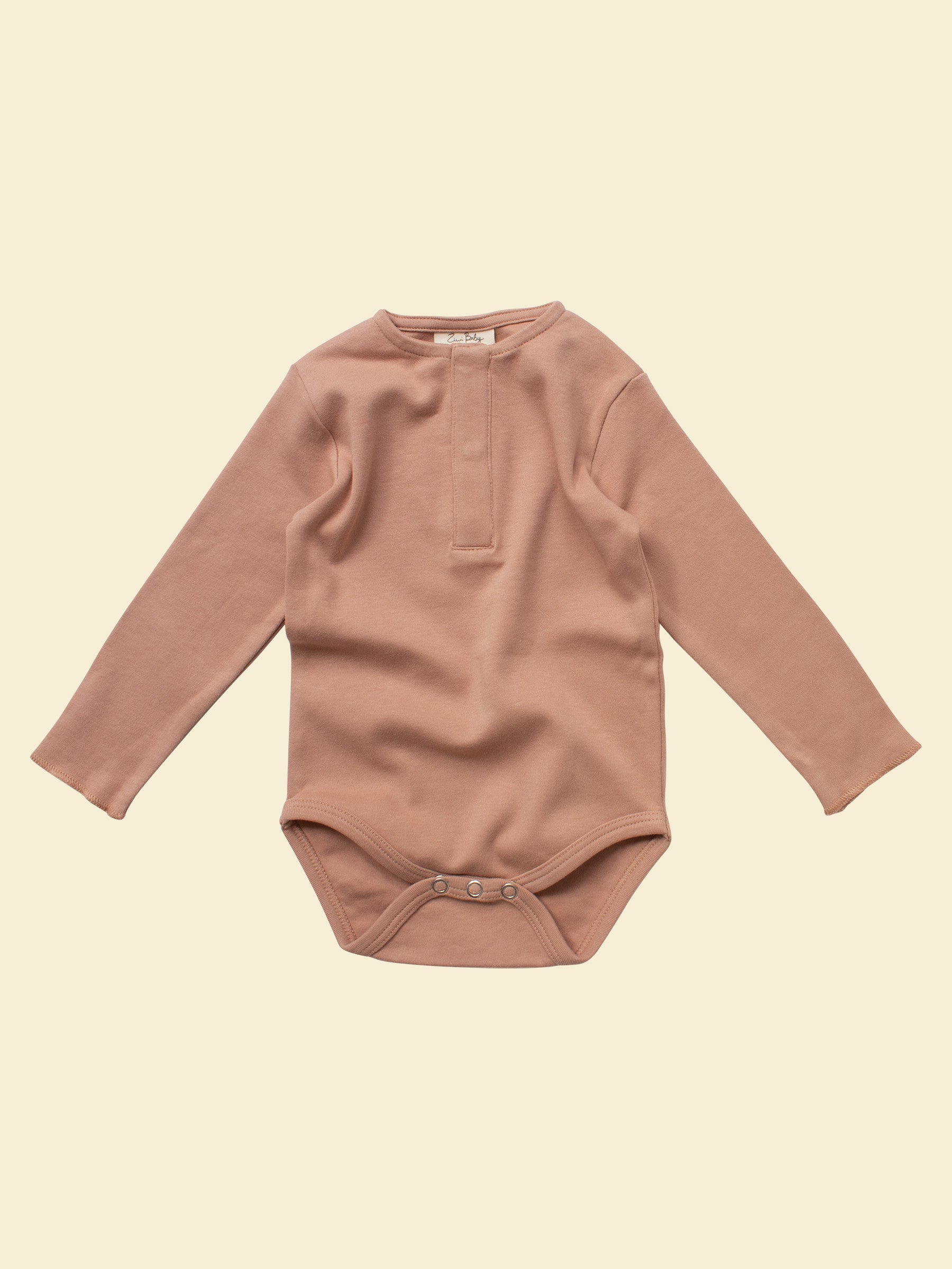 Organic Cotton Baby Long-sleeve Bodysuit | Clay