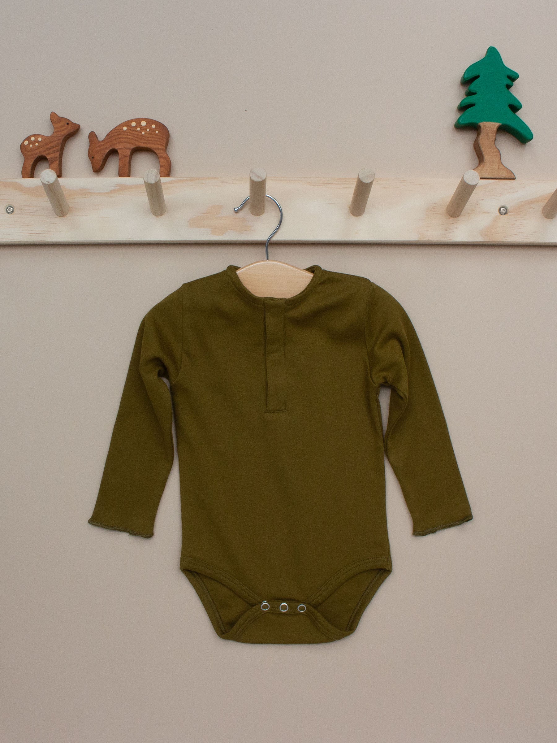 Olive Long-sleeve Bodysuit (2)
