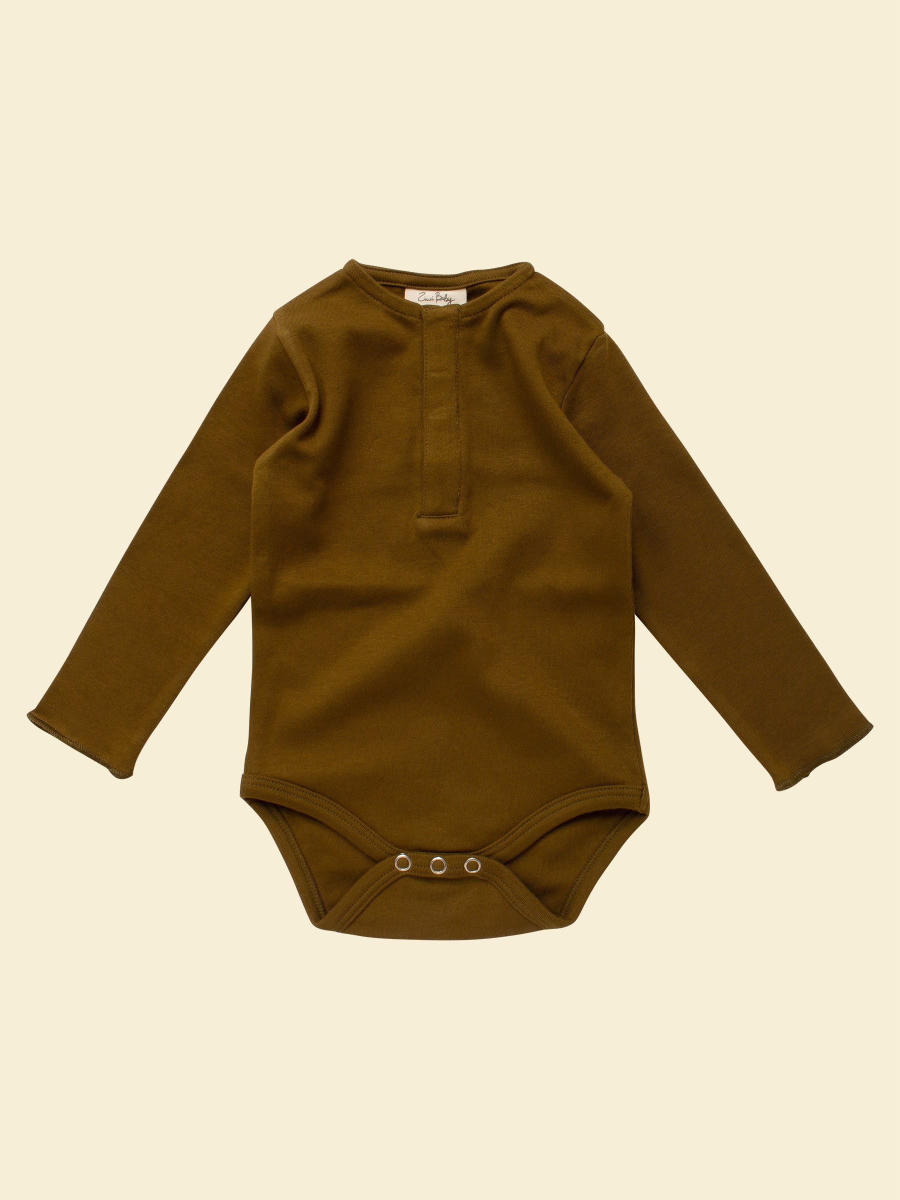 Organic Cotton Baby Long-sleeve Bodysuit | Olive