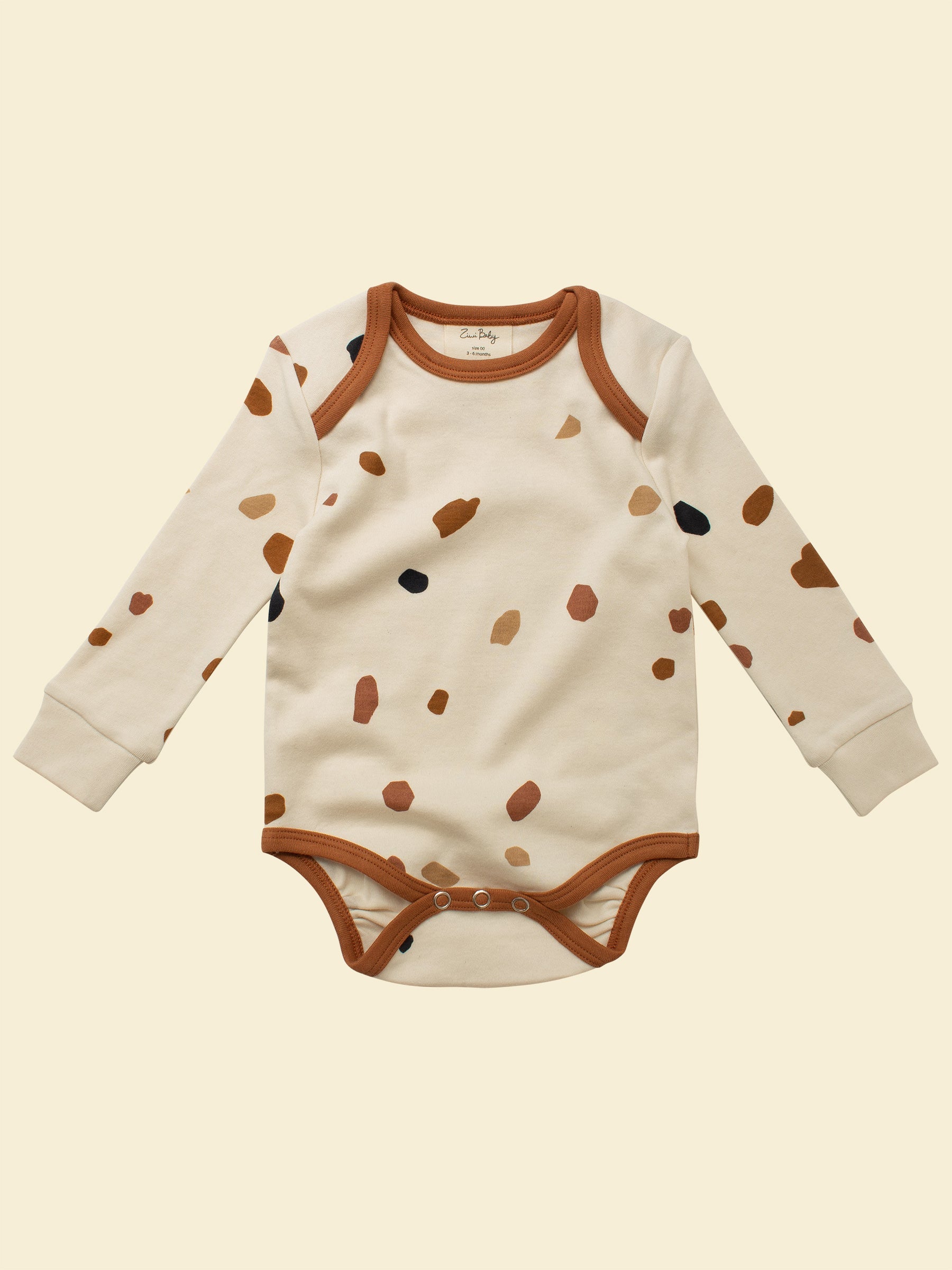 Organic Cotton Baby Long-sleeve Bodysuit | Terrazzo