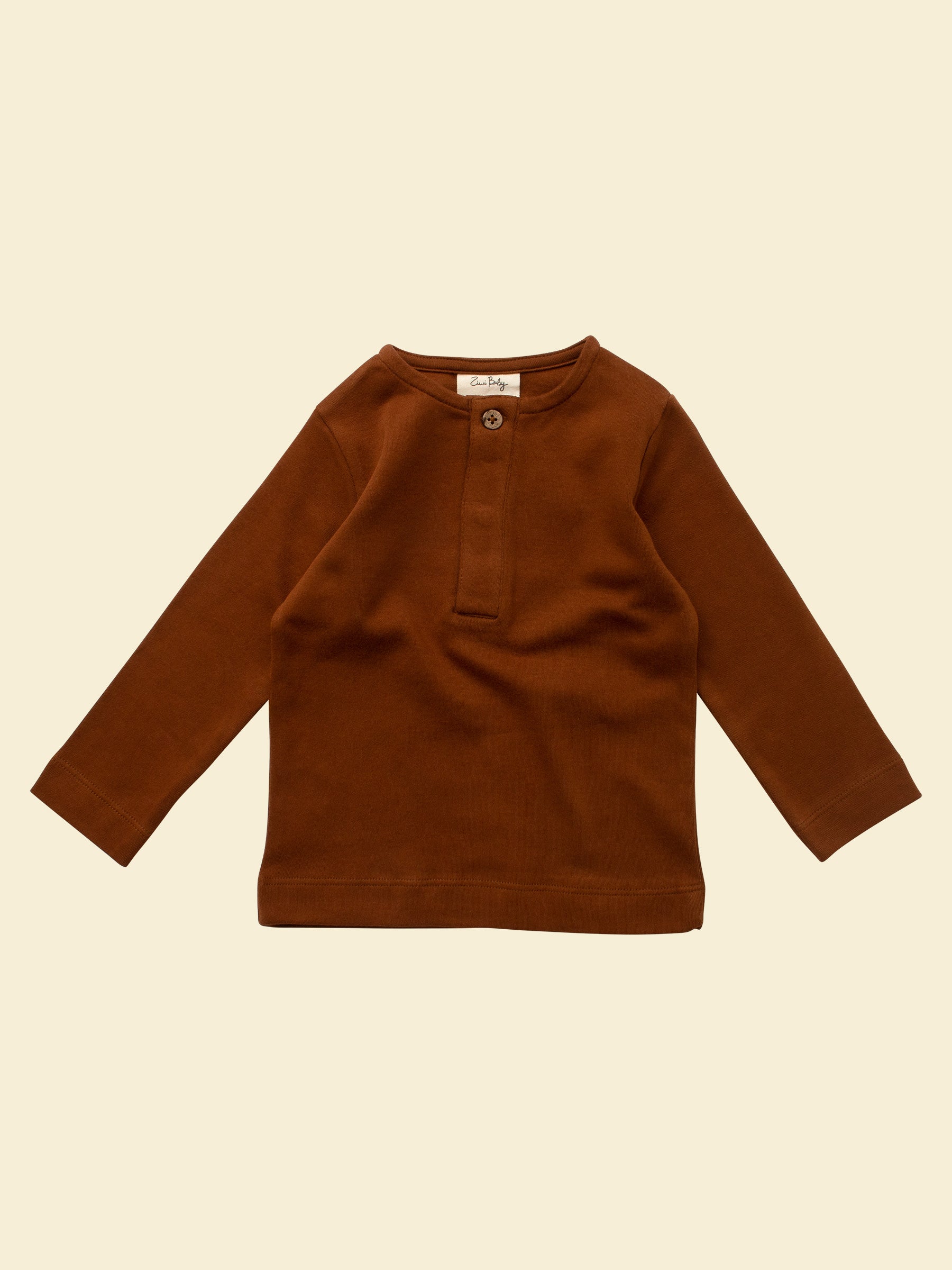 Organic Cotton Baby & Toddler Long-sleeve Tee | Cacao