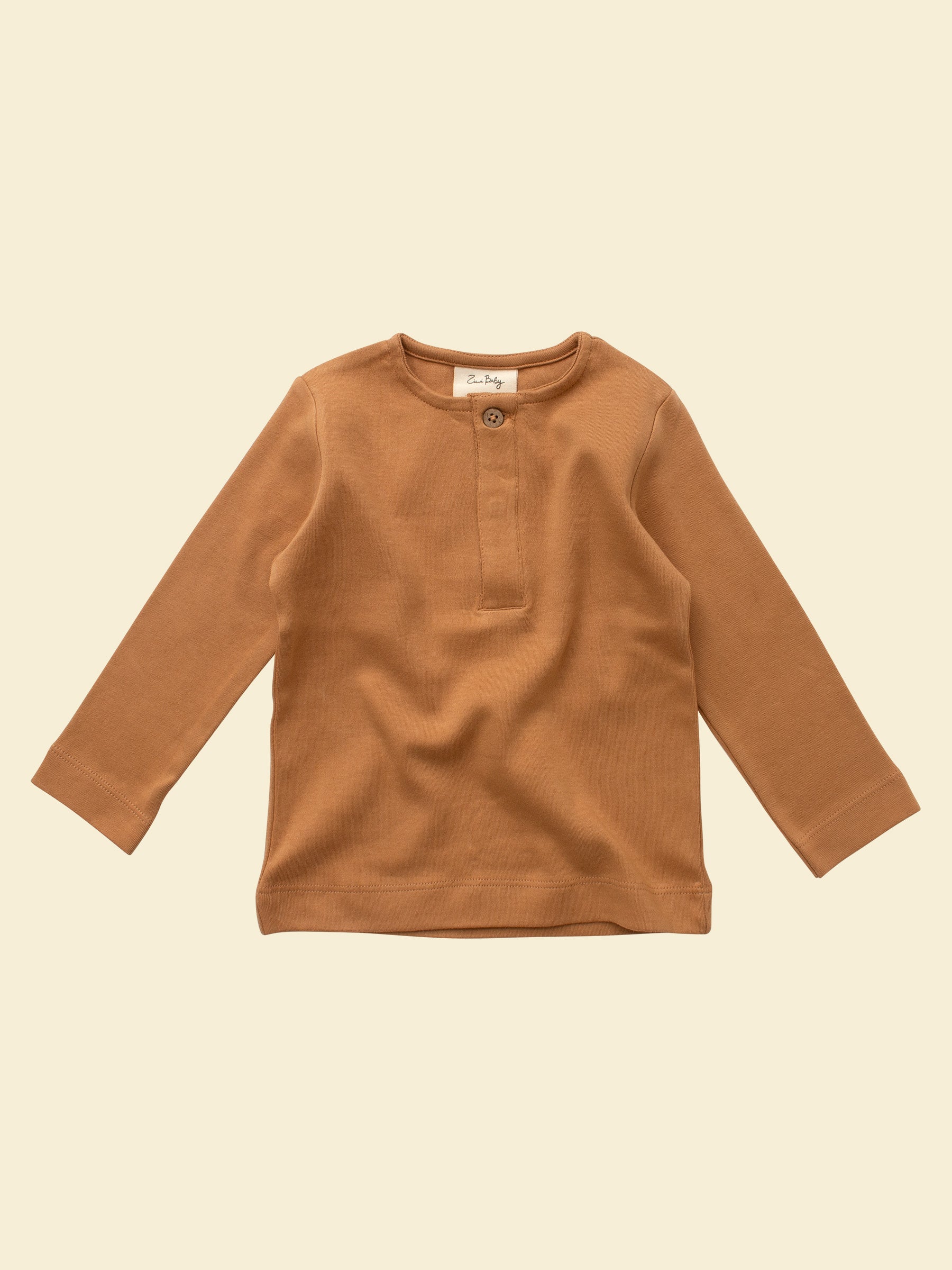 Organic Cotton Baby & Toddler Long-sleeve Tee | Camel