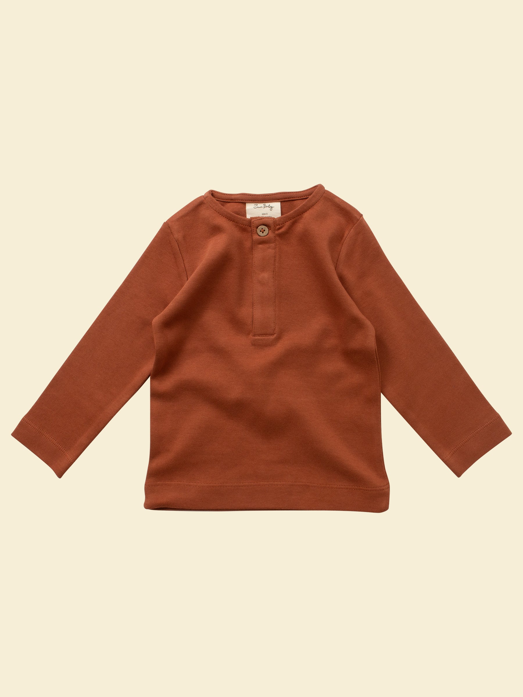 Organic Cotton Baby & Toddler Long-sleeve Tee | Terracotta
