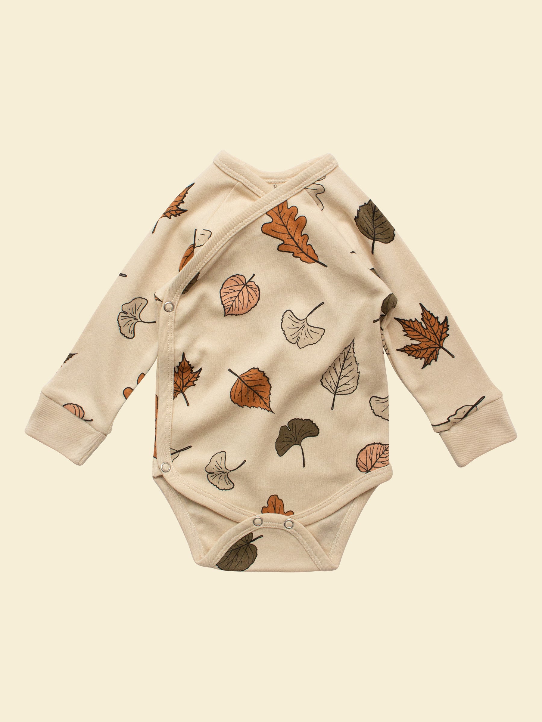 Long-sleeve Kimono Bodysuit in Autumn Leaf 