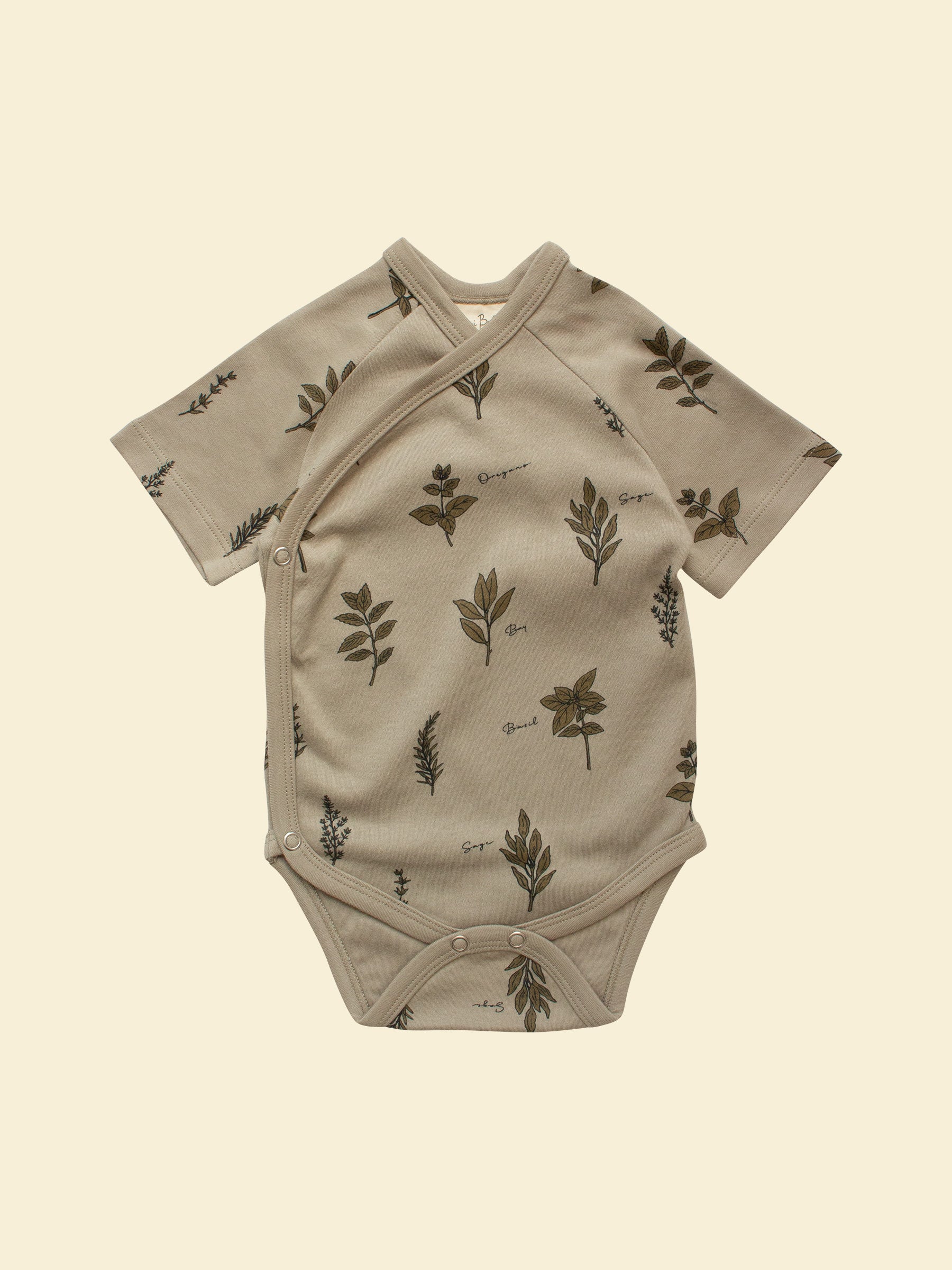 Short-sleeve Kimono Bodysuit in Herb