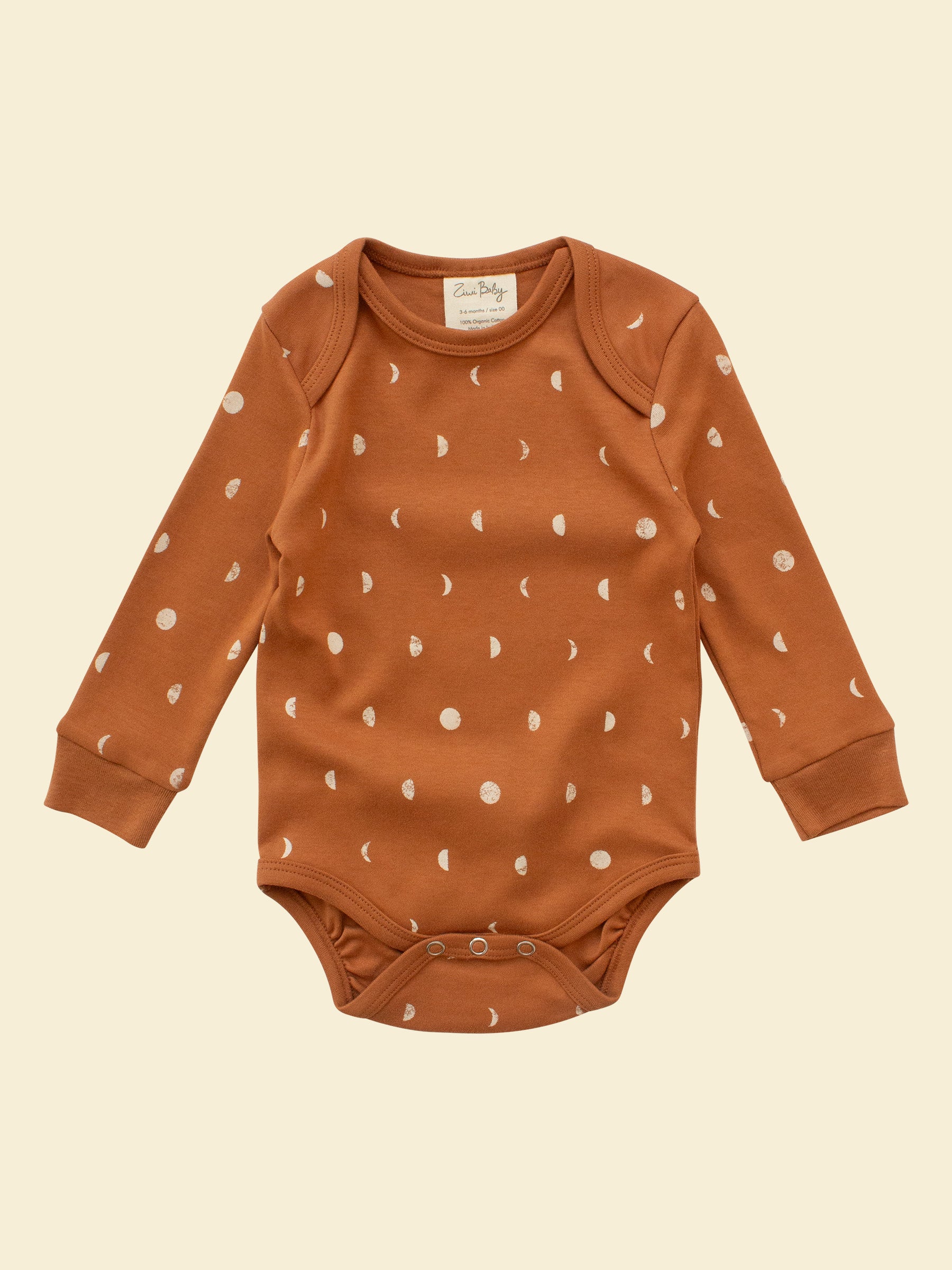 Long-sleeve Bodysuit in Moon (Terracotta)