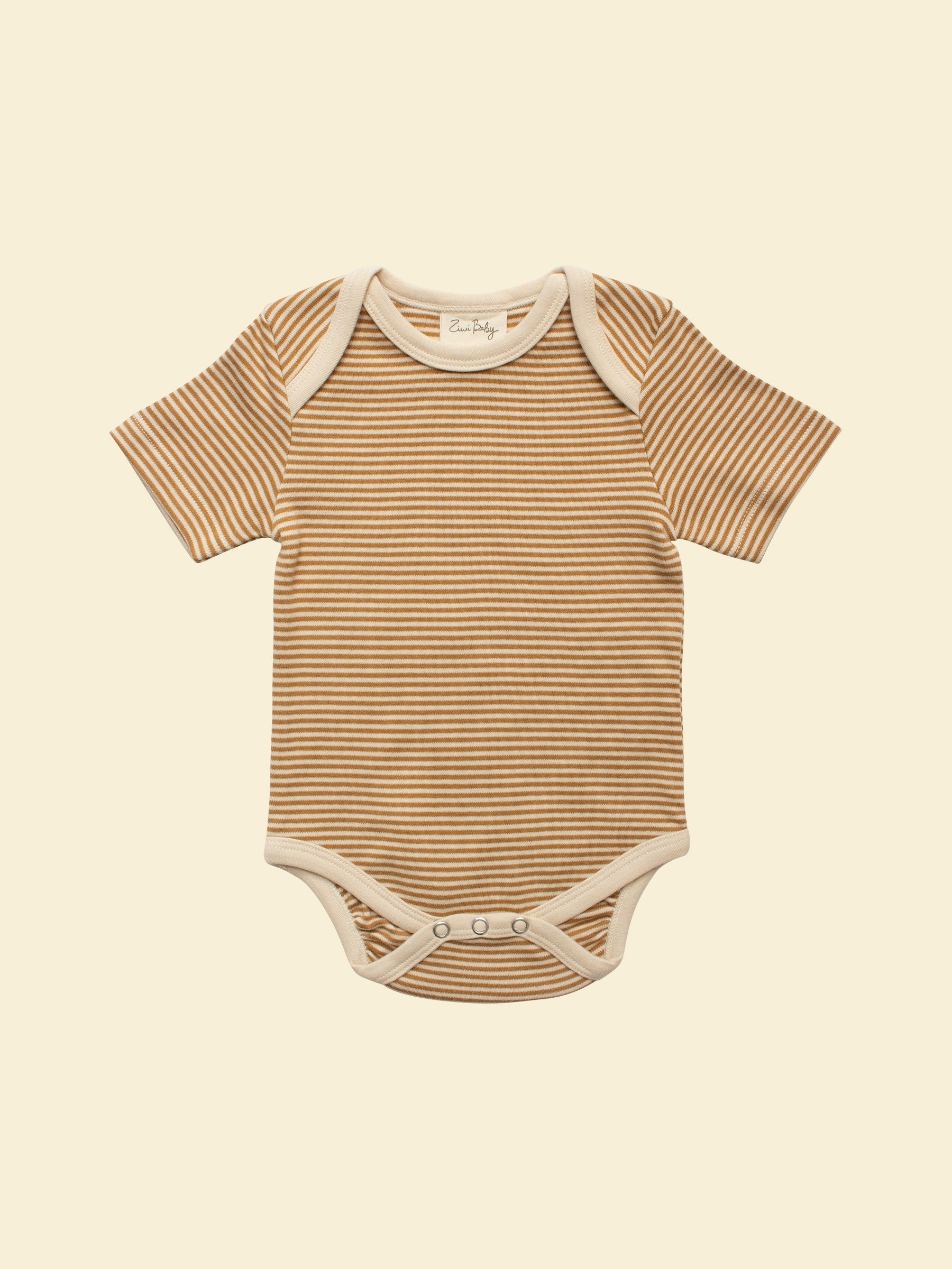 Short-sleeve Bodysuit in Ochre Stripe