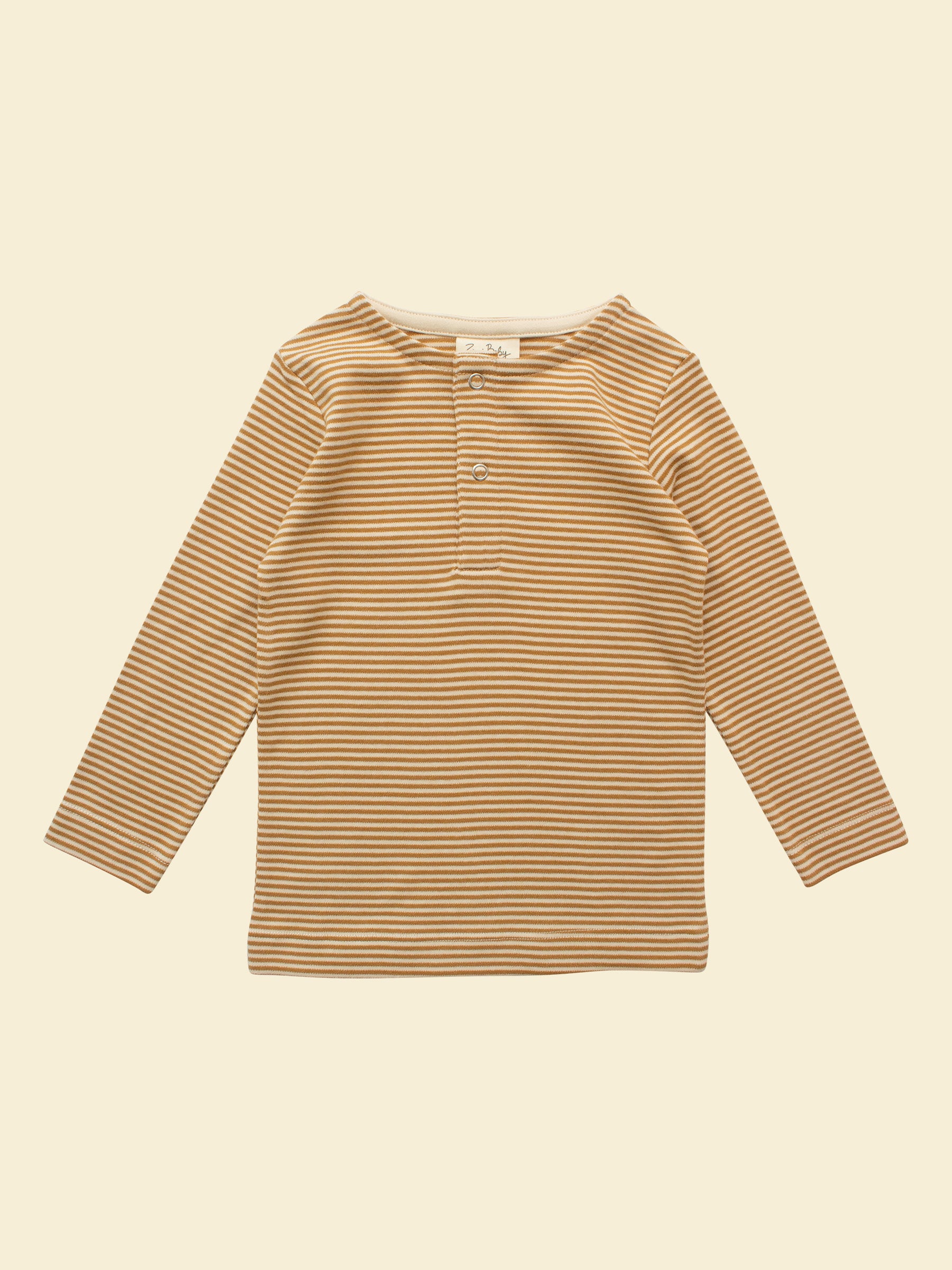 Long-sleeve Tee in Ochre Stripe 
