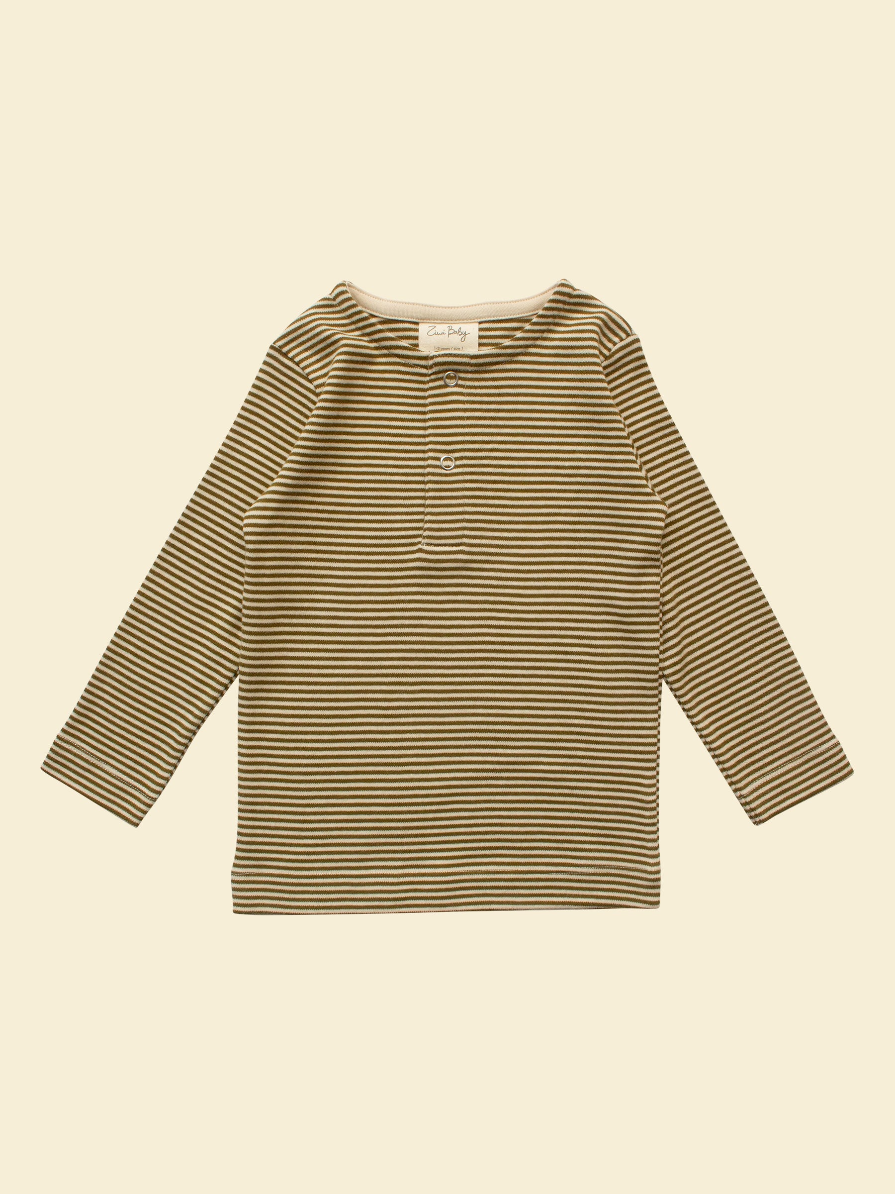 Long-sleeve Tee in Olive Stripe 