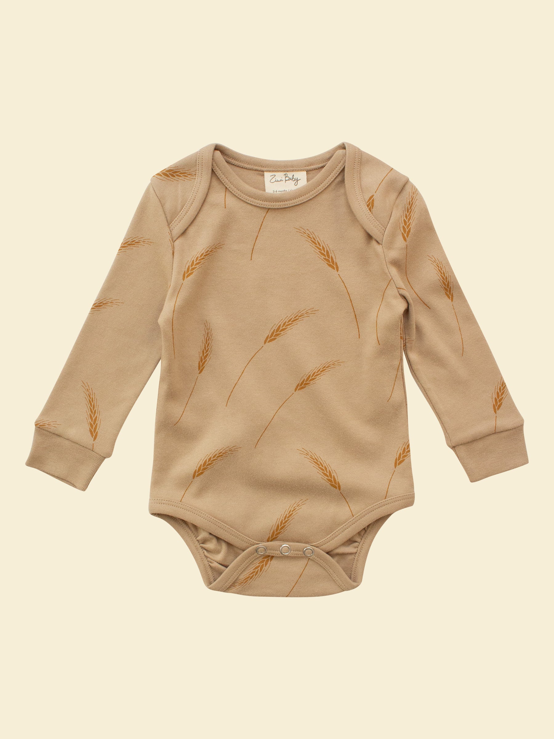 Long-sleeve Bodysuit in Wheat 