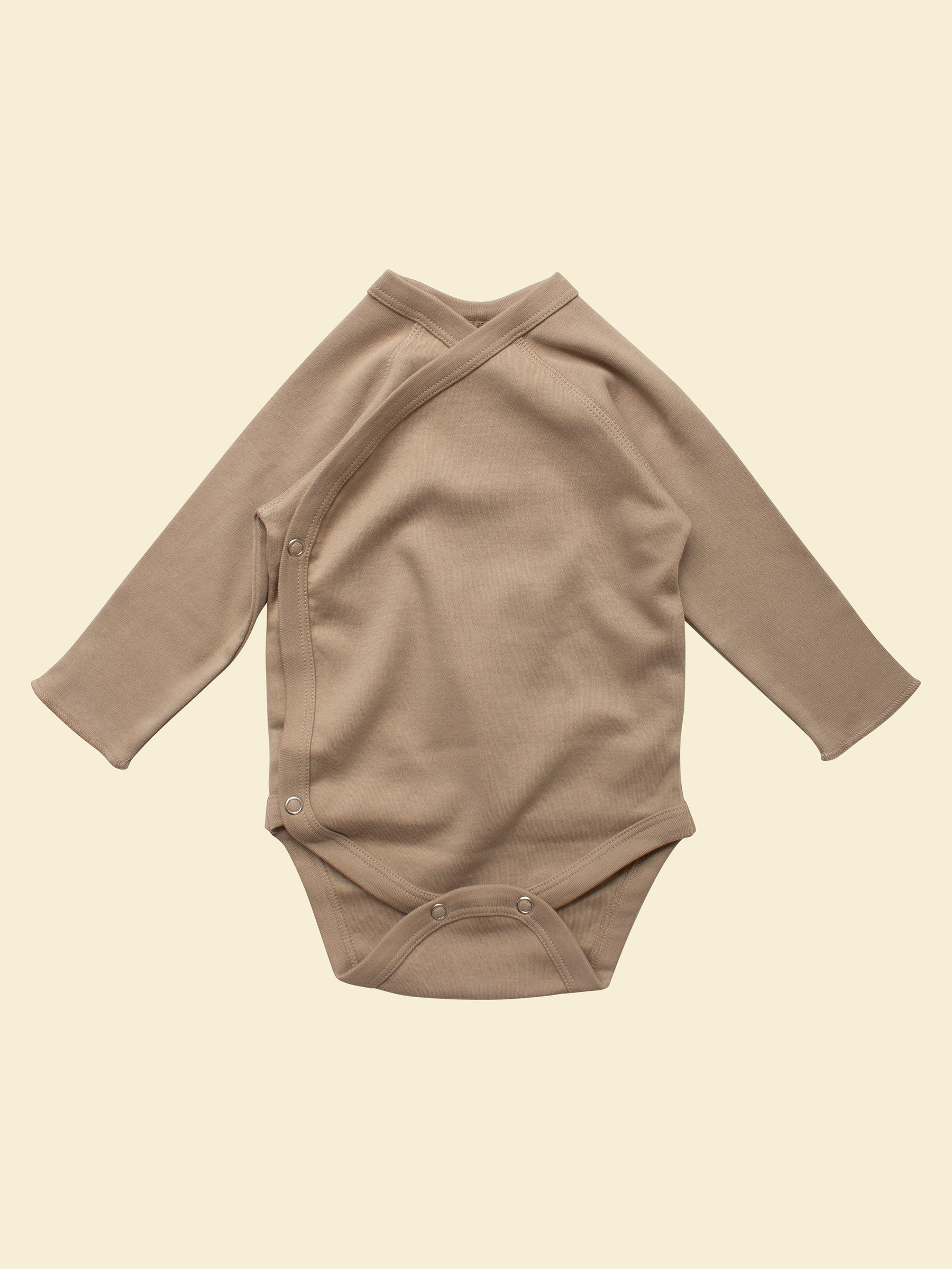 Organic Cotton Baby Kimono (Wrap) Bodysuit | Fawn