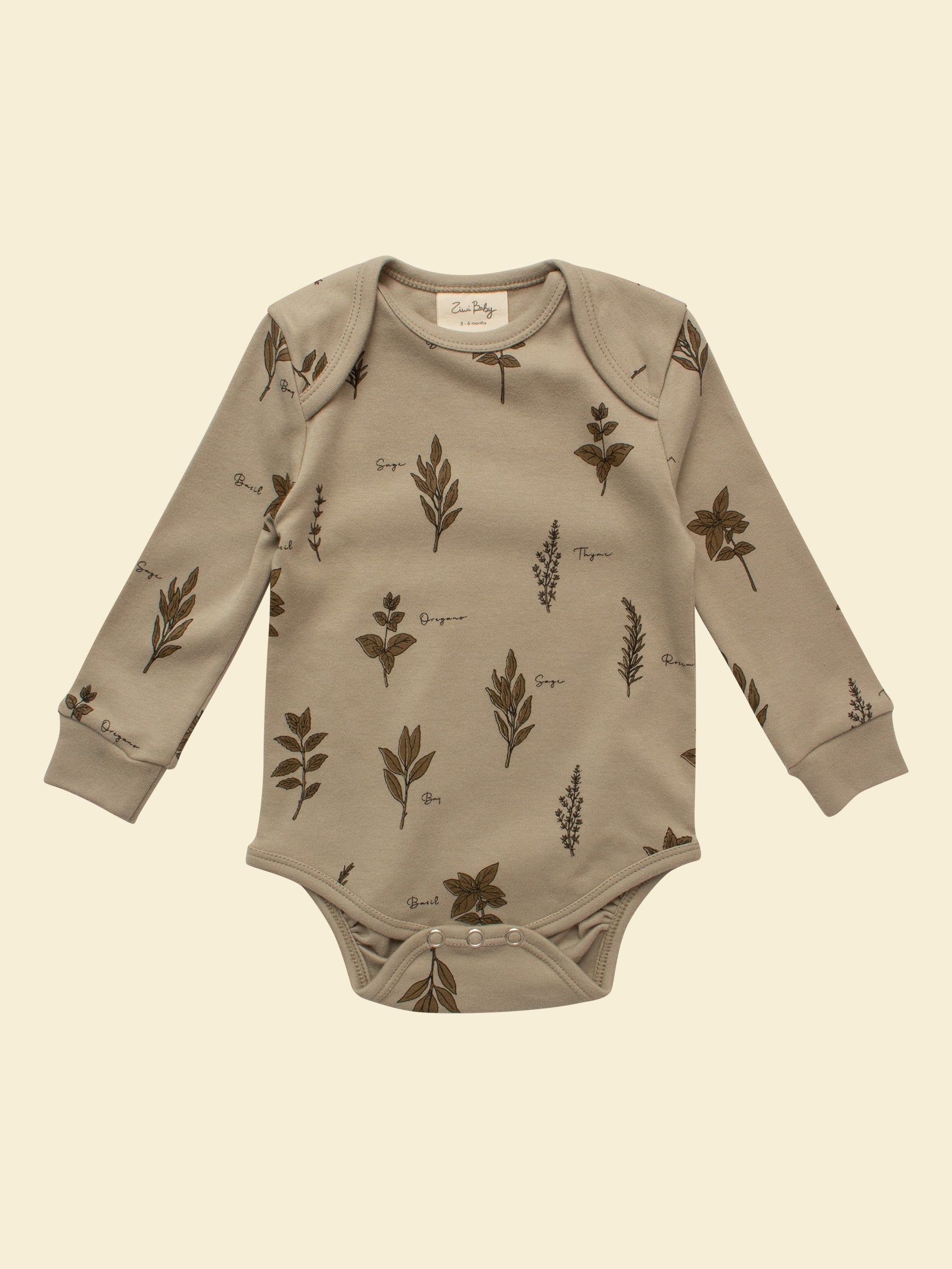 Organic Cotton Baby Long-sleeve Bodysuit | Herb
