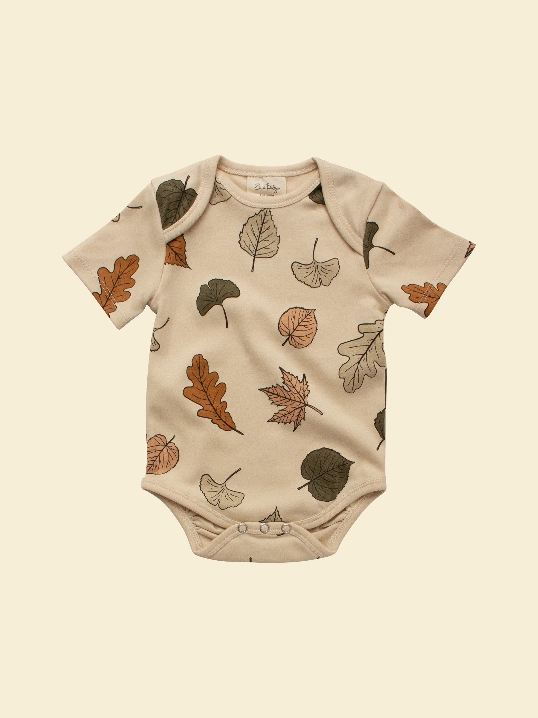 Organic Cotton Baby Short-sleeve Bodysuit | Autumn Leaf